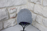 Ribbed Beanie with Removable Pom - GREY