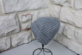 Ribbed Beanie with Removable Pom - GREY